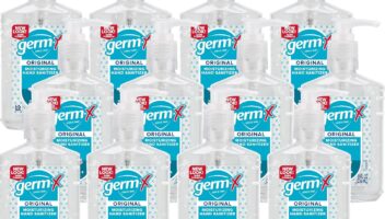 Germ-X Original Hand Sanitizer, Moisturizing Gel with Vitamin E, Instant and No Rinse Formula, Back to School Supplies College, 8 Fl Oz Pump Bottle (Pack of 12)