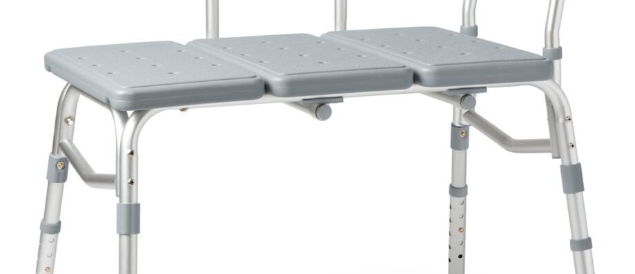 Medline Transfer Bench for Bathtubs and Showers, Adjustable Shower Bench and Bath Seat For Seniors and adults, Slip-resistant Feet, Heavy-Duty 400 lb. Weight Capacity, Tool-Free Assembly