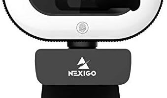 NexiGo StreamCam N930E with Software, 1080P Webcam with Ring Light and Privacy Cover, Auto-Focus, Plug and Play, Web Camera for Online Learning, Zoom Meeting Skype Teams, PC Mac Laptop Desktop