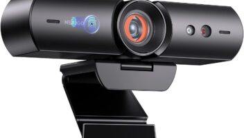 NexiGo HelloCam, 1080P Webcam with Windows Hello, True Privacy, Automatic Electronic Shutter, Computer Camera, Microphone, Facial Enhancement, HD USB Web Cam