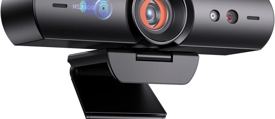 NexiGo HelloCam, 1080P Webcam with Windows Hello, True Privacy, Automatic Electronic Shutter, Computer Camera, Microphone, Facial Enhancement, HD USB Web Cam