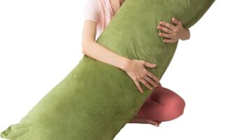 Body Pillows for Adults, Long Pillow for Bed, Firm Large Body Pillow with Velvet Cover for Side Sleeper, 20x54 Inches (Green)