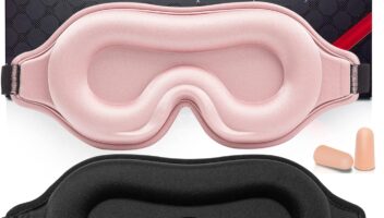 BeeVines Sleep Mask, 2 Pack 3D Contoured Sleeping Eye Masks with Adjustable Strap, Night Molded Mask for Lash Extensions, Eye Shade Cover Lashes Extension for Traveling Yoga Nap