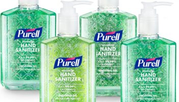 PURELL Advanced Hand Sanitizer Soothing Gel, Fresh Scent, 8 fl oz Pump Bottle (Pack of 4), 9674-06-ECDECO