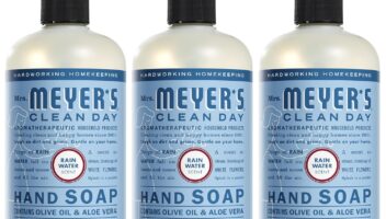 MRS. MEYER'S CLEAN DAY Hand Soap, Made with Essential Oils, Biodegradable Formula, Rain Water, 12.5 fl. oz - Pack of 3