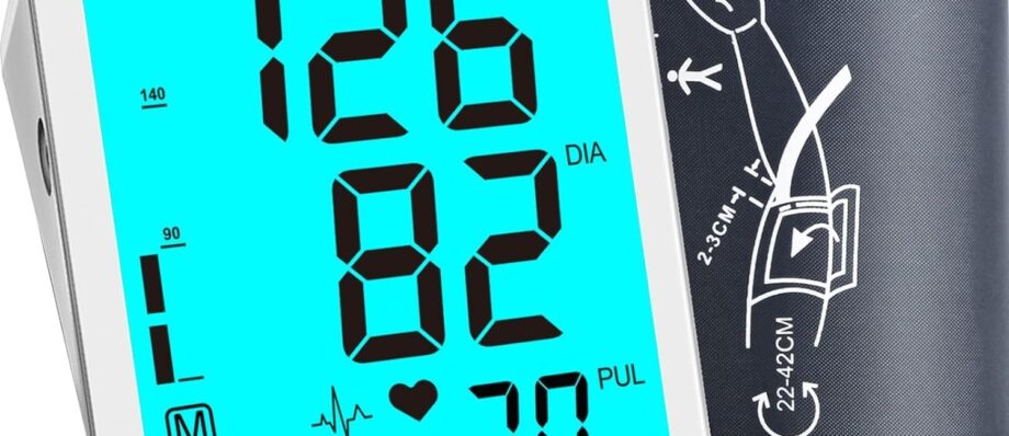 Blood Pressure Monitor Upper Arm Large LED Backlit Screen 1000 Sets Memory Automatic Digital BP Machine Adjustable BP Cuff