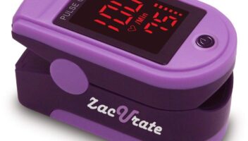 Zacurate Pro Series 500DL Fingertip Pulse Oximeter Blood Oxygen Saturation Monitor with Silicone Cover, Batteries and Lanyard