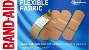 Band-Aid Brand Flexible Fabric Adhesive Bandages for Wound Care and First Aid, All One Size, 100 Count