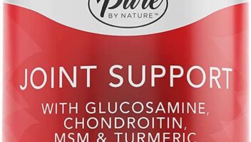 Pure By Nature Joint Support, Glucosamine with Chondroitin Turmeric MSM Boswellia Supplement, 180 Capsules