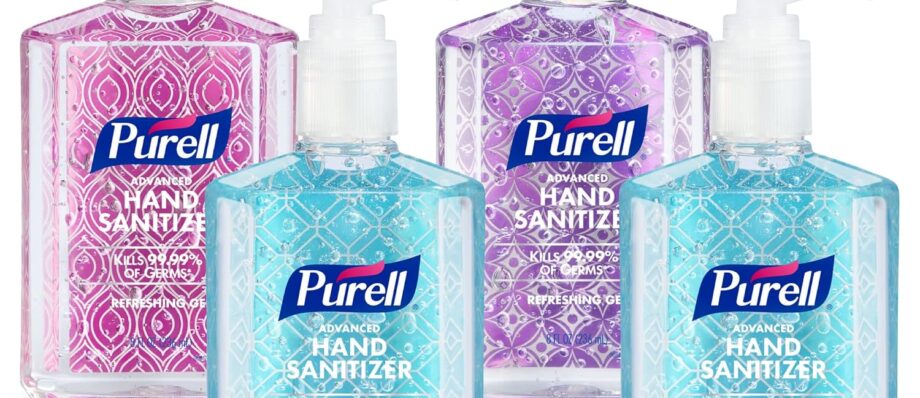 Purell Advanced Hand Sanitizer Refreshing Gel Design Series, Clean Scent, 8 Fl Oz Pump Bottle (Pack of 4), 9652-06-ECDECO