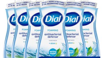 Dial Antibacterial Foaming Hand Wash, Spring Water, 7.5 fl oz (Pack of 6)