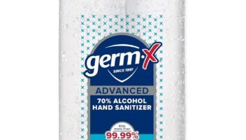 Germ-x Advanced Hand Sanitizer, Moisturizing Clear Gel, Instant and No Rinse Formula, Large Family Size Pump Bottle, Back to School Supplies, 34 Fl Oz (1 Liter)