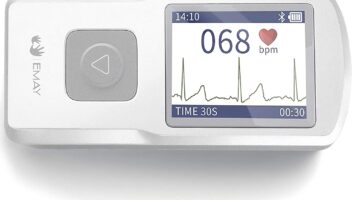 EMAY Portable ECG Monitor | Record ECG and Heart Rate | Compatible with Smartphone and PC (Grey)