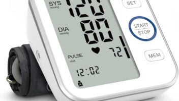 Paramed Blood Pressure Monitor - Bp Machine - Automatic Upper Arm Blood Pressure Cuff 8.7-16.5 inches - Large LCD Display 120 Sets Memory - Device Bag & Batteries Included