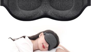 MZOO Luxury Sleep Mask for Back and Side Sleeper, 100% Block Out Light Sleeping Eye Mask for Women Men, Zero Eye Pressure 3D Contoured Night Blindfold, Breathable & Soft Eye Shade Cover