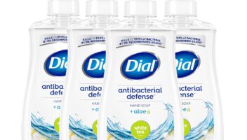 Dial Antibacterial Liquid Hand Soap, White Tea, 11 fl oz (Pack of 4)