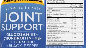 Glucosamine Chondroitin MSM Joint Support Supplement, 90 Capsules - with Turmeric, Black Pepper, Boswellia and Hyaluronic Acid - Joint Health Supplement for Mobility, Flexibility and Comfort