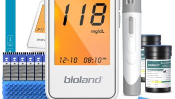 G-425-2 Blood Glucose Monitor Kit, 100 Test Strips, 100 Lancets, 1 Blood Sugar Monitor, 1 Lancing Device, Diabetes Testing Kit No Coding, Glucometer Large Display, Glucose Meter for Home Use