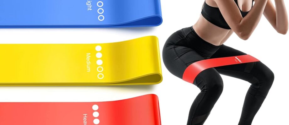 Renoj Resistance Bands for Working Out, Elastic Exercice Loop Bands for Physical Therapy, 5 Set of Stretch Bands for Booty Legs, with Instruction Manual and Carry Bag