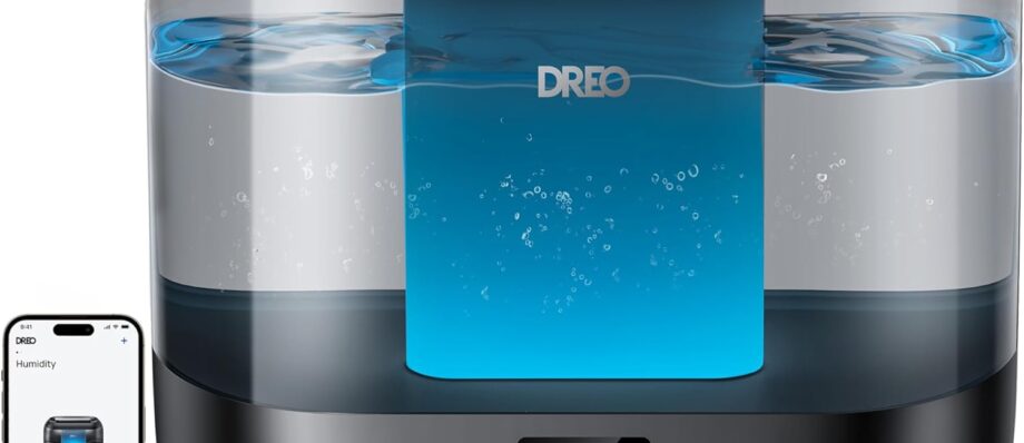 Dreo Humidifiers for Bedroom, Top Fill 4L Smart Cool Mist Humidifier with Essential Oil Diffuser, Nightlight, 32H Runtime, Quiet Ultrasonic Humidifiers for Home, Baby Nursery, Plants, Office, HM311S