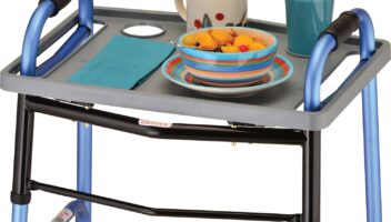 NOVA Walker Tray, Food Tray with 2 Cup Holders for Folding Walker, Fits on Most Folding Walkers, 1 Count (Pack of 1)