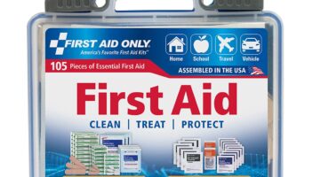 First Aid Only On-The-Go Emergency First Aid Kit for Home, Work, and Travel, 105 Pieces