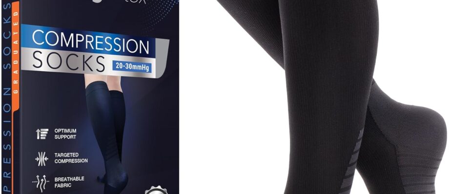 Compression Socks for Women and Men - Best Support for Running, Flying, Pregnancy - Knee High Graduated Compression Stockings