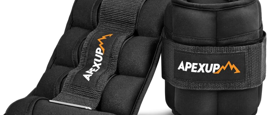 APEXUP 10lbs/Pair Adjustable Ankle Weights for Women and Men, Modularized Leg Weight Straps for Yoga, Walking, Running, Aerobics, Gym