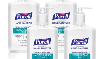 Purell 2in1 Moisturizing Advanced Hand Sanitizer Gel, 12 oz Pump Bottle (Pack of 4) - 3698-06-EC