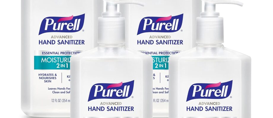 Purell 2in1 Moisturizing Advanced Hand Sanitizer Gel, 12 oz Pump Bottle (Pack of 4) - 3698-06-EC