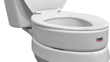 Carex Toilet Seat Riser, Elongated Raised Toilet Seat Adds 3.5 inches to Toilet Height, for Assistance Bending or Sitting, 300 Pound Weight Capacity Toilet Riser