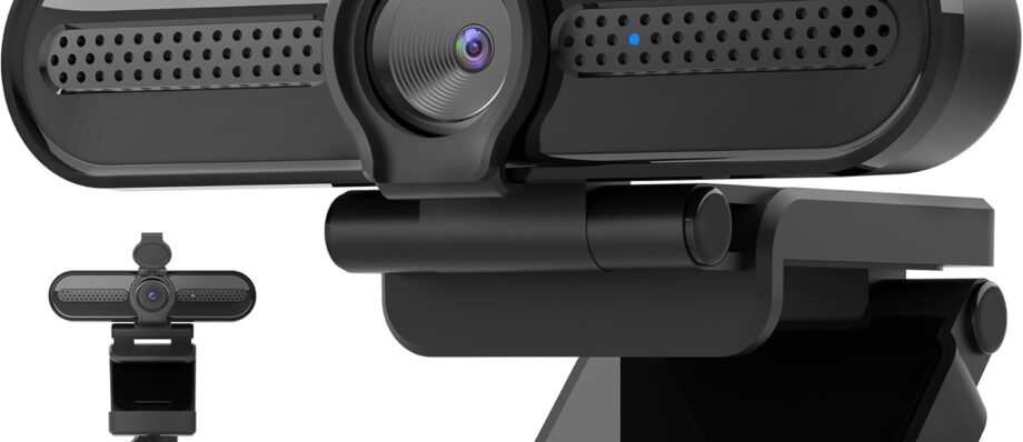 saylas 2K Webcam, FHD Streaming Camera with 2K/30fps, 1080P/60fps, Autofocus, Dual Noise-Cancelling Microphones, Privacy Cover and Tripod, for Computer/Zoom/Skype/Teams/Laptop/MacBook/Windows