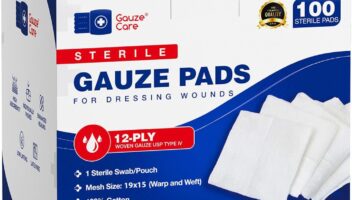 100pc Large Sterile Gauze Pads 4x4 Sterile for Wounds Bulk - 12ply Woven Gauze Sponges 4x4 Sterile - USP IV Breathable Mesh 4x4 Gauze Pads Sterile for Enhanced Absorption - First Aid Medical