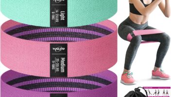 WALITO Resistance Bands for Legs and Butt, Fabric Exercise Loop Bands Yoga, Pilates, Rehab, Fitness and Home Workout, Strength Bands for Booty