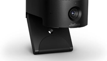 Jabra PanaCast 20 4K Video Conferencing Camera - Flexible Plug & Play Personal Video Solution Computer Webcam with AI-Powered 4K Ultra-HD, Intelligent Zoom, and Lighting Optimization - Black