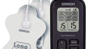 OMRON Max Power Relief TENS Unit Muscle Stimulator, Simulated Massage Therapy for Lower Back, Arm, Shoulder, Leg, Foot, and Arthritis Pain, Drug-Free Pain Relief (PM500)