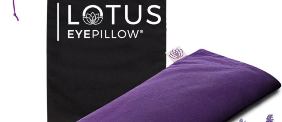 Lotus Weighted Lavender Eye Pillow|Sleeping & Meditation Mask|Yoga Eye Pillow |Lavender Aromatherapy Eye Pillow | Hot or Cold Pack| Head Ache Relief | Sleep mask Relaxing Gift Men, Women & Employees