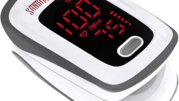 Fingertip Pulse Oximeter, Blood Oxygen Saturation Monitor (SpO2) with Pulse Rate Measurements and Pulse Bar Graph, Portable Digital Reading LED Display, Batteries and Carry Case Included