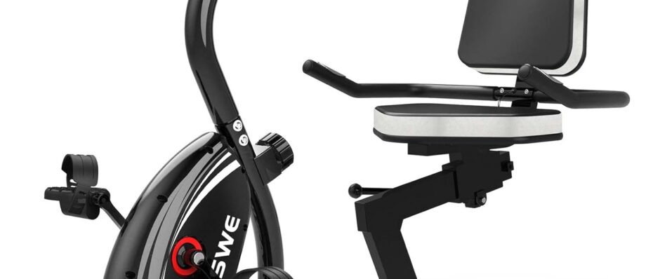 VANSWE Recumbent Exercise Bike for Adults Seniors - Recumbent Bikes for Home with Magnetic Resistance, Bluetooth and App Connectivity, Pulse Sensor