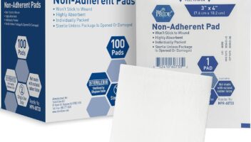 MED PRIDE Sterile Non-Adherent Pads| 100-Pack, 3"x 4"| Non-Adhesive Wound Dressing| Highly Absorbent & Non-Stick, Painless Removal-Switch| Individually Wrapped for Extra Protection