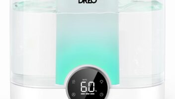 Dreo 6L Humidifiers for Bedroom, Quiet Supersized Cool Mist Ultrasonic Humidifier with Diffuser, 60 Hour Runtime for Home, Nursery, Plant, White