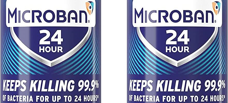 MICROBAN Disinfectant Spray, 24 Hour Sanitizing and Antibacterial Spray, Sanitizing Spray, Citrus Scent, 2 Count (15oz Each) (Packaging May Vary)