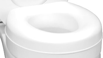 HealthSmart Enhanced Comfort 5" Raised (Round) Toilet Seat Riser | 3 Slip Resistant Pads | FSA/HSA Eligible | Toilet Seat Risers for Seniors | Padded Toilet Seat Elevation | 15.7 x 15.2 x 6.1