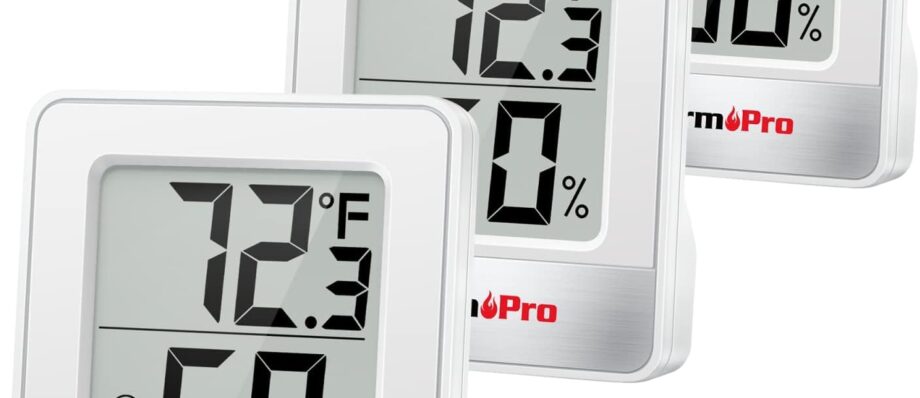 ThermoPro TP49 3 Pieces Digital Hygrometer Indoor Thermometer Humidity Meter Mini Hygrometer Thermometer with Temperature and Humidity Monitor Room Thermometer