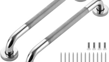 Grab Bars for Shower, 2 Pack 16-Inch Anti Slip Shower Handles for Elderly, Safety Shower Grab Bar, Stainless Steel Handicap Grab Bars for Bathroom (Polished Nickel 1" Diameter)