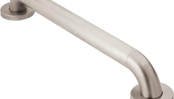 Moen Peened Slip-Resistant Finish Bathroom Safety 18-Inch Grab Bar with Concealed Screws for Elderly or Handicapped, R8918P