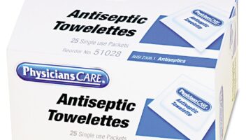 PhysiciansCare First Aid Antiseptic Towelettes, Box of 25 Individually Wrapped