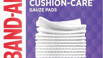 Band-Aid Brand Cushion Care Non-Stick Gauze Pads, Individually-Wrapped, Small, White, 2 x 2 in, 25 Count, Pack of 3