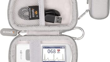 Aproca Grey Hard Carrying Travel Storage Case, for EMAY Portable ECG Monitor Wireless EKG Monitoring Devices