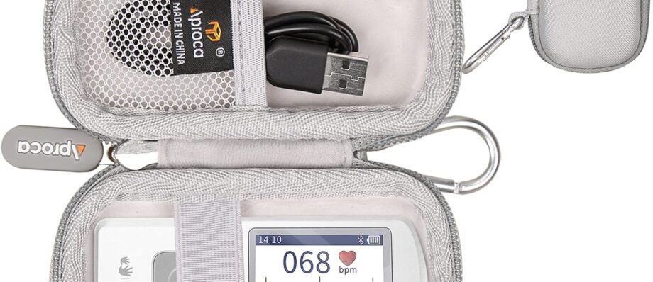 Aproca Grey Hard Carrying Travel Storage Case, for EMAY Portable ECG Monitor Wireless EKG Monitoring Devices